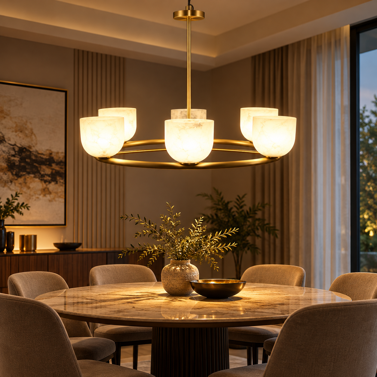 Swirl Glass Chandelier Hover